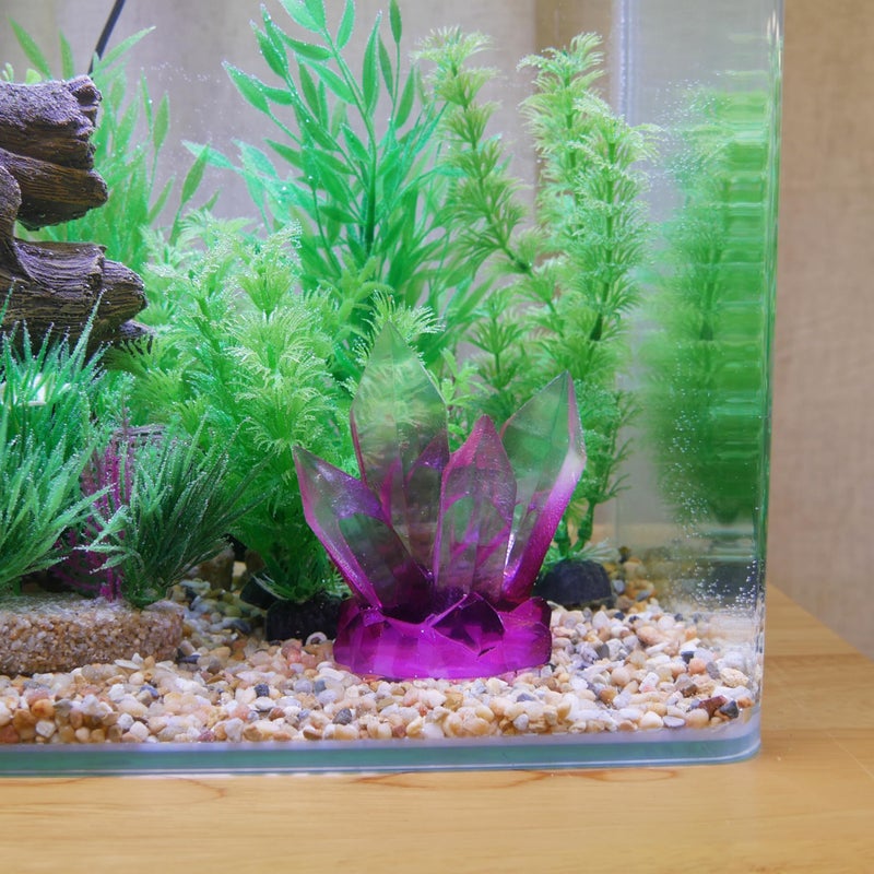 Penn Plax Penn-Plax Deco-Replicas Crystal Cluster Aquarium Decoration - Durable Resin, Easy to Clean Crystal Ornament Safe for Freshwater & Saltwater Tanks - Amethyst Purple, 3.9 x 2.8 x 4.2 Inches - Image 2